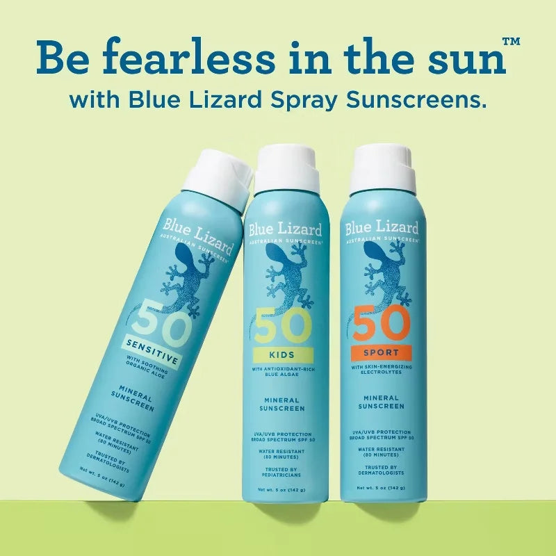 Blue Lizard Kids' Mineral Sunscreen Spray - SPF 50+ - 5 oz: Paraben-Free, Vegan, Whole Body, Contains Zinc Oxide