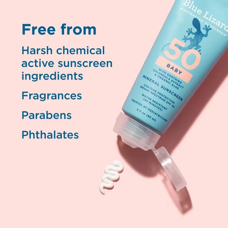 Blue Lizard Baby Sunscreen Lotion - SPF 50 - 3 fl oz: Whole Body, No Fragrance, Paraben-Free, Vegan