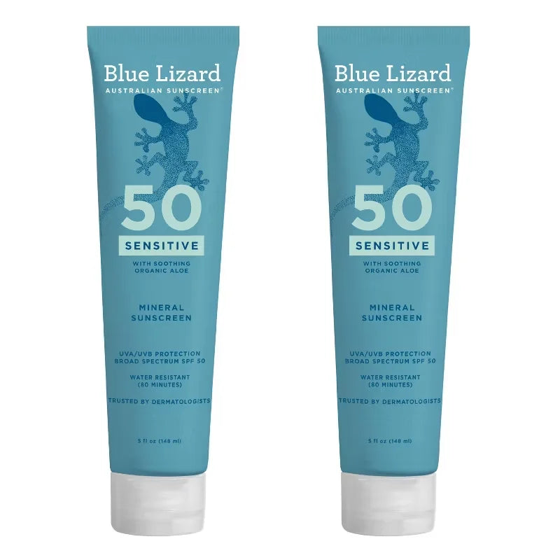 Blue Lizard 2 Pack/5fl oz Each Sensitive Mineral Sunscreen Lotion - SPF 50+