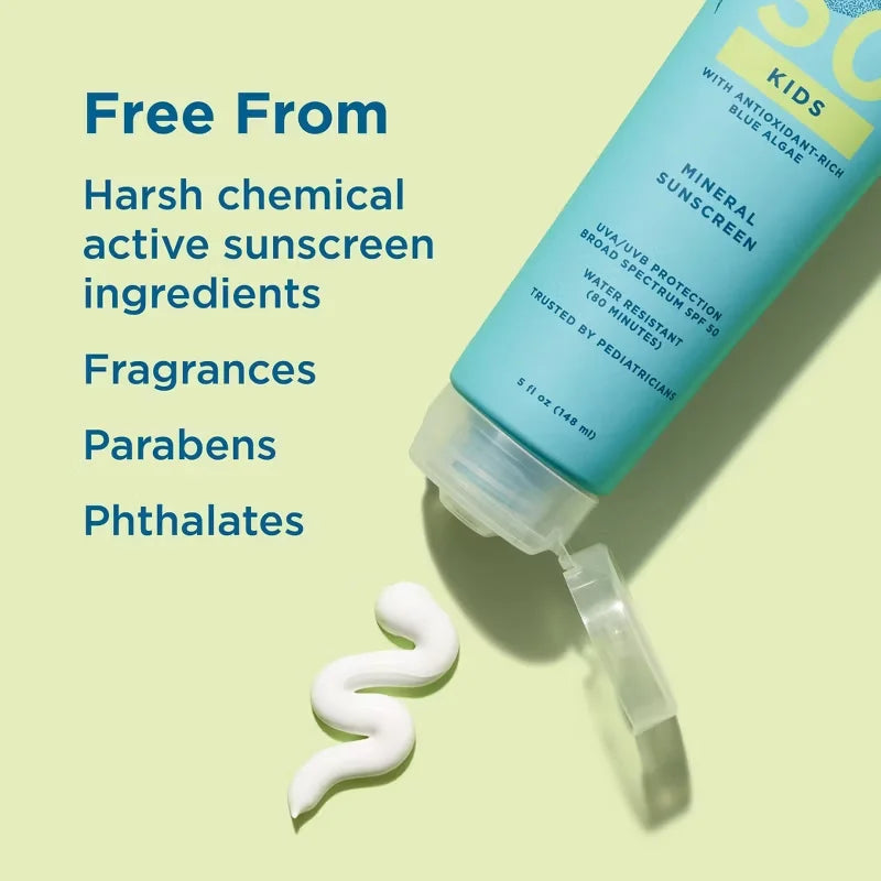 Blue Lizard Kids' Mineral-Based Sunscreen Lotion - SPF 50 - 5 fl oz: Whole Body, No Fragrance Added, Paraben-Free, Vegan